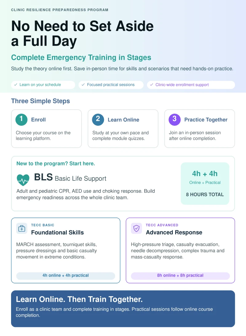 Flyer for the blended first-aid course.